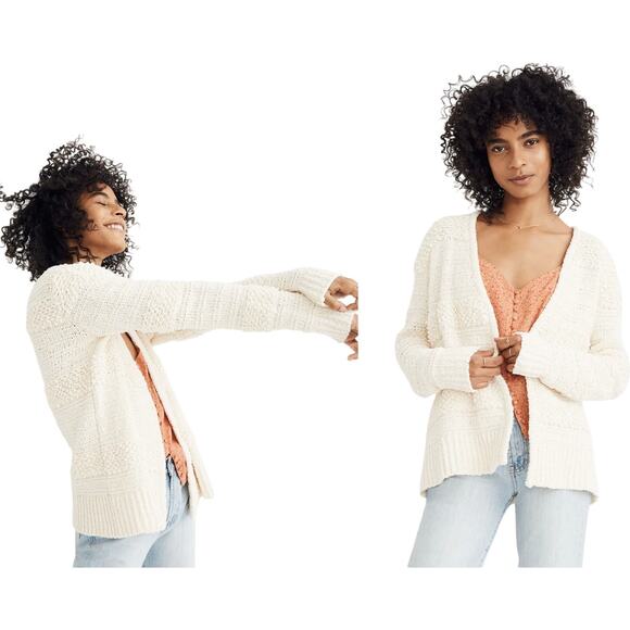 Madewell Bronson Cardigan Sweater Seashell (Cream/Off-White) Small - Picture 3 of 7